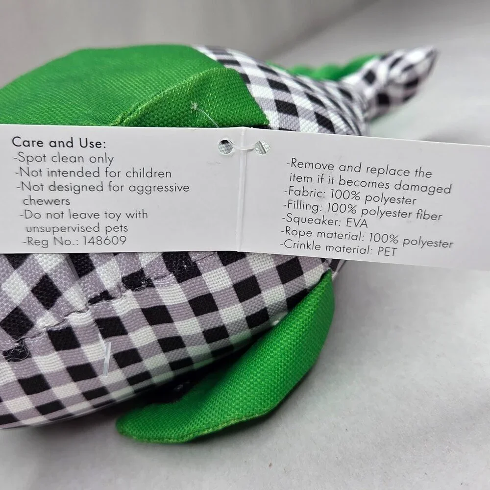 NWT Kate Spade Gingham Dog Tug Toys 2 Pack